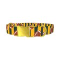 Green Stripe Football Dog Collar - metal gold