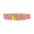 Sakura Floral Dog Collar - metal gold