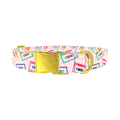 Retro Cassette Dog Collar - metal gold