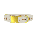 Geometric Moon Phase Dog Collar - metal gold