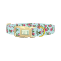 Pink Rose Blossom Dog Collar - plastic gold