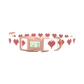 Cross Stitch Heart Dog Collar - plastic rose gold