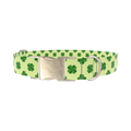 Clover Chevron Dog Collar - metal gold