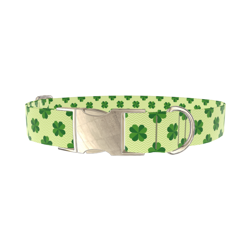 Clover Chevron Dog Collar - metal gold