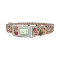 Vintage Christmas Dog Collar - plastic silver