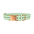 Dotted Clover Line Dog Collar - metal rose gold