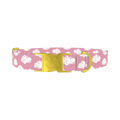 Pink Cloud Sketch Dog Collar - metal gold