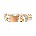 Autumn Berry Leaves Dog Collar - metal rose gold