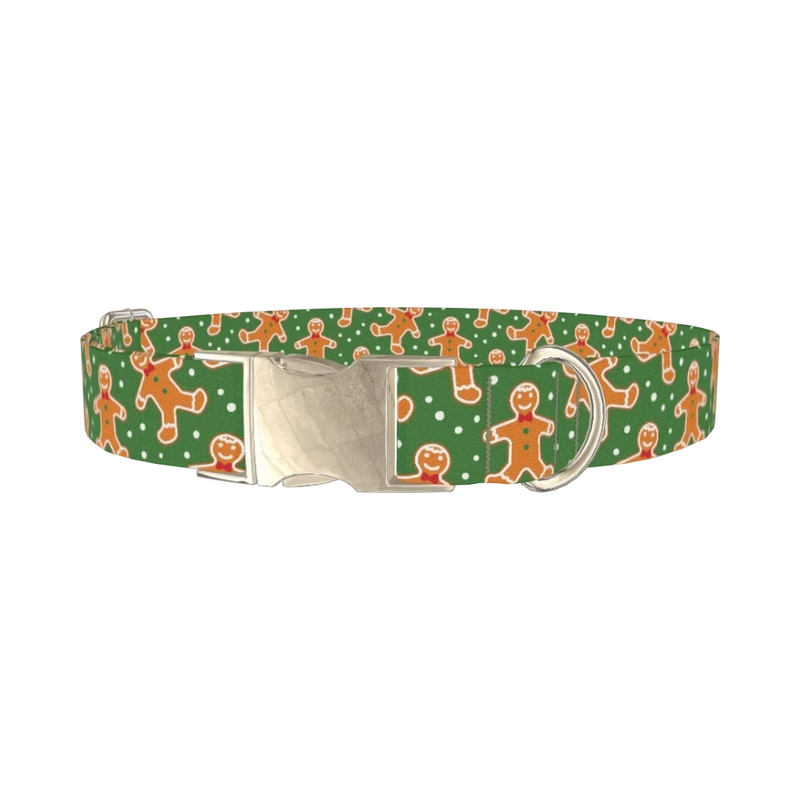 Gingerbread Cookie Dog Collar - metal silver