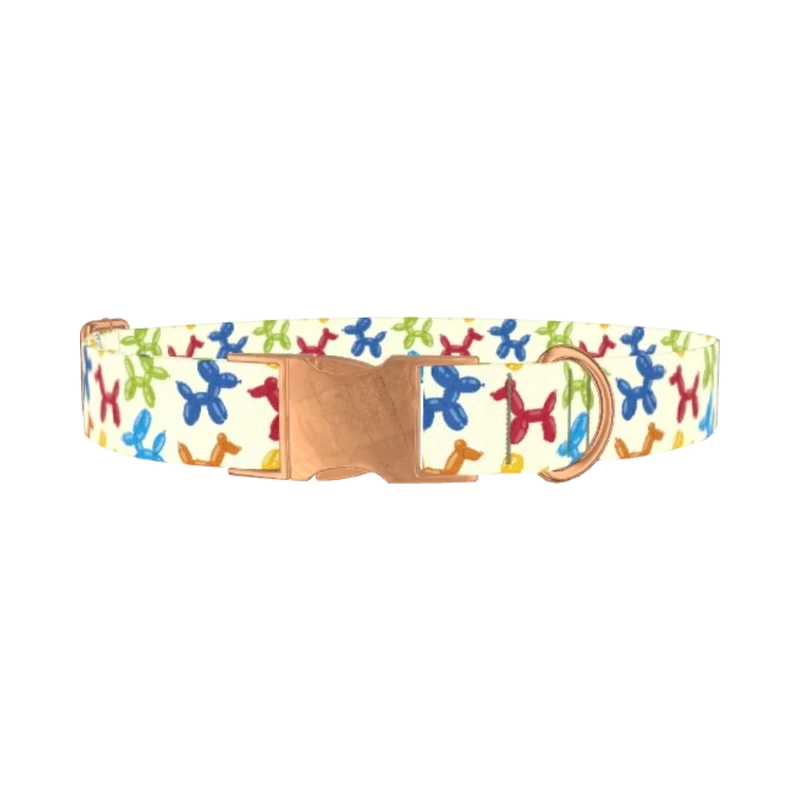 Balloon Animal Dog Collar - metal rose gold