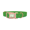 Green Christmas Tree Pattern Dog Collar - plastic rose gold