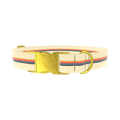 Colorful Hexagon Stripe Dog Collar - metal rose gold