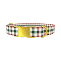 Striped Plaid Dog Collar - metal gold