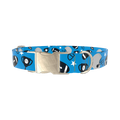 Blue Football Trophy Dog Collar - metal silver