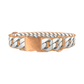 Silver Chain Link Dog Collar - metal rose gold