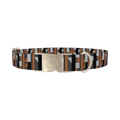Geometric Stripe Dog Collar - metal silver