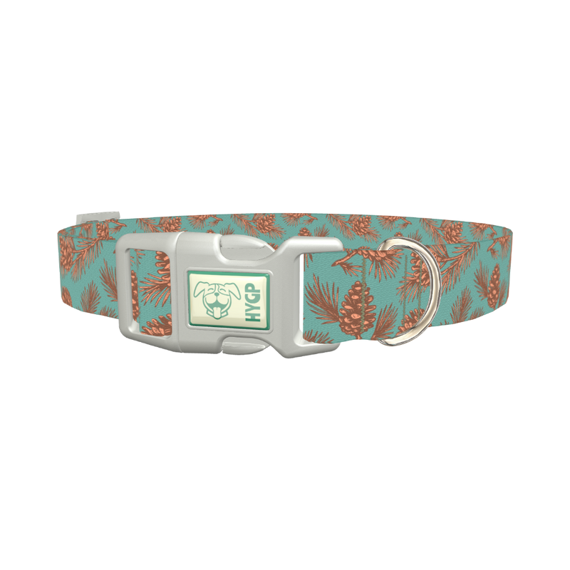 Christmas Pinecone Dog Collar - plastic silver