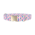 Heart Stripes Dog Collar - metal silver