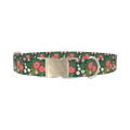 Tropical Floral Dog Collar - metal silver