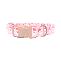 Pink Santa Pattern Dog Collar - plastic silver