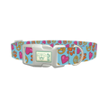 Peace Heart Paw Dog Collar - plastic silver