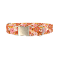 Retro Floral Burst Dog Collar - metal silver
