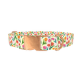 Floral Tulip Stripes Dog Collar - metal rose gold