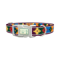 Colorful Tribal Star Dog Collar - plastic silver