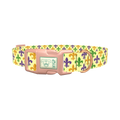 Mardi Gras Fleur-de-lis Dog Collar - plastic rose gold