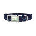 Tie Dye Circle Dog Collar - plastic silver