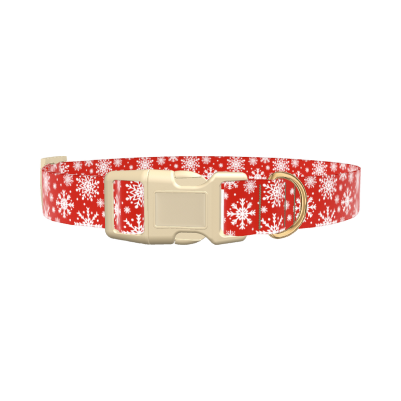 Festive Snowflake Dog Collar - plastic rose gold