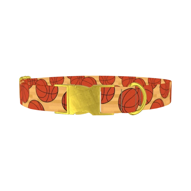 Basketball Sport Dog Collar - metal gold