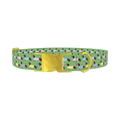 Green Dachshund Sweater Dog Collar - metal gold