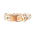 Autumn Berry Leaves Dog Collar - metal rose gold