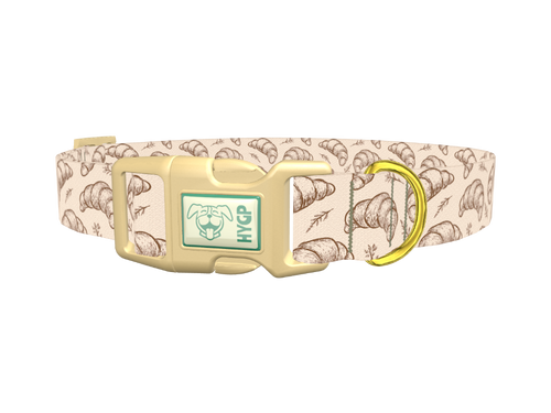 Beige Croissant Leaf Dog Collar