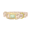 Beige Croissant Leaf Dog Collar - plastic gold