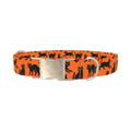 Halloween Black Cat Dog Collar - metal silver