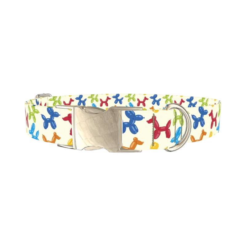 Balloon Animal Dog Collar - metal silver