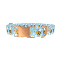 Bees and Hearts Dog Collar - metal rose gold