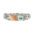 Pink Rose Blossom Dog Collar - metal rose gold