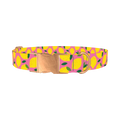 Pink Lemon Pattern Dog Collar - metal rose gold