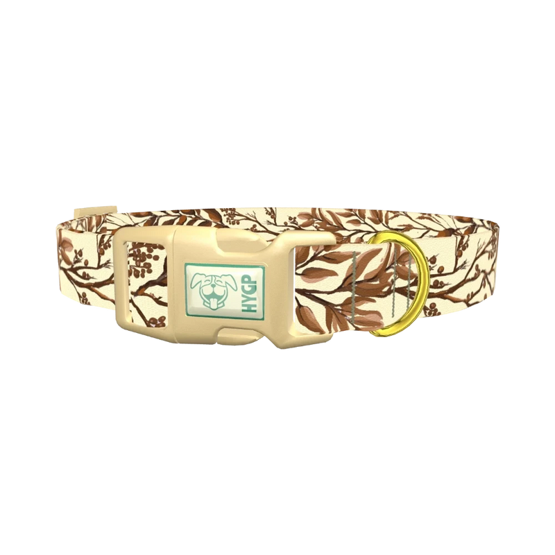 Botanical Branches Dog Collar - plastic gold