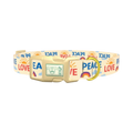 Peace Love Rainbow Dog Collar - plastic gold