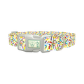 Confetti Pattern Dog Collar - plastic silver