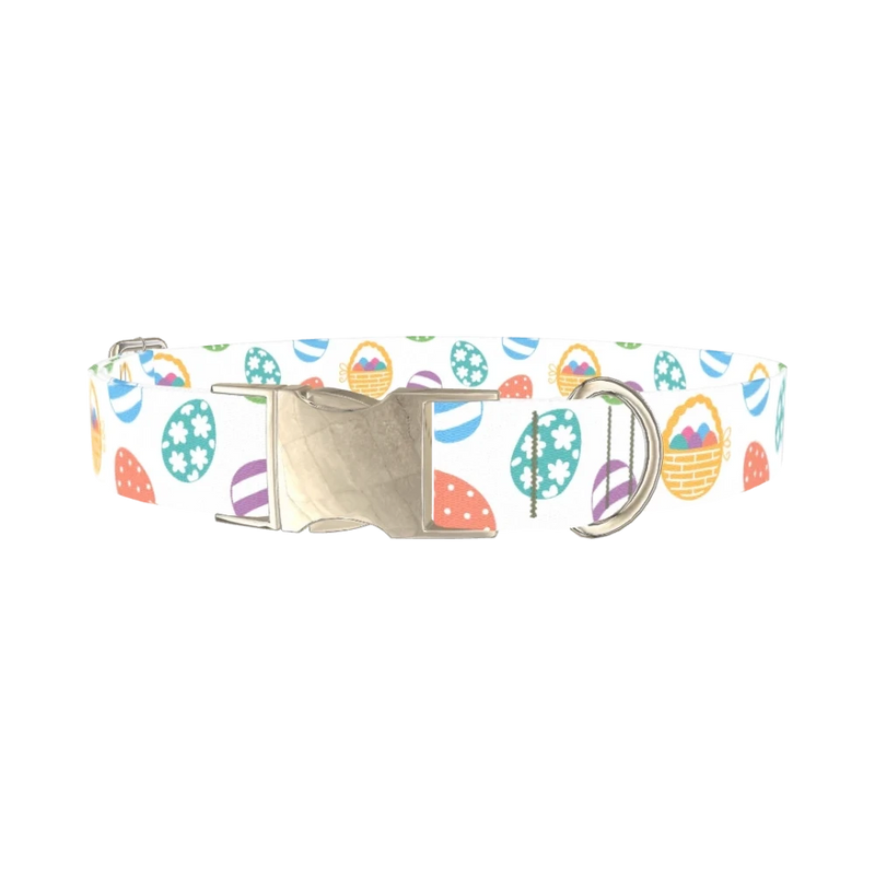 Easter Basket Dog Collar - metal silver