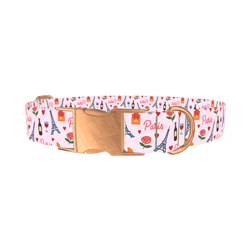 Parisian Romance Dog Collar - metal rose gold