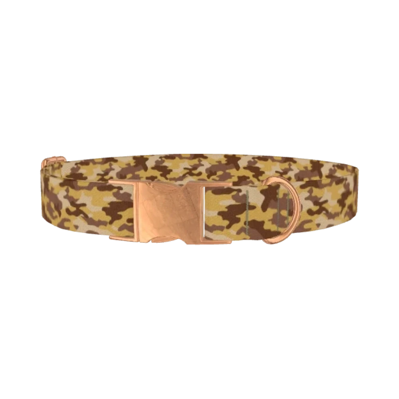 Desert Camo Dog Collar - metal rose gold