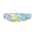Surfing Dogs Blue Dog Collar - plastic gold