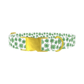 Green Clover Dog Collar - metal gold