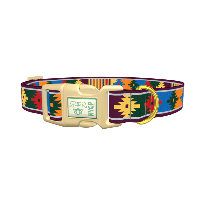 Colorful Tribal Star Dog Collar - plastic gold